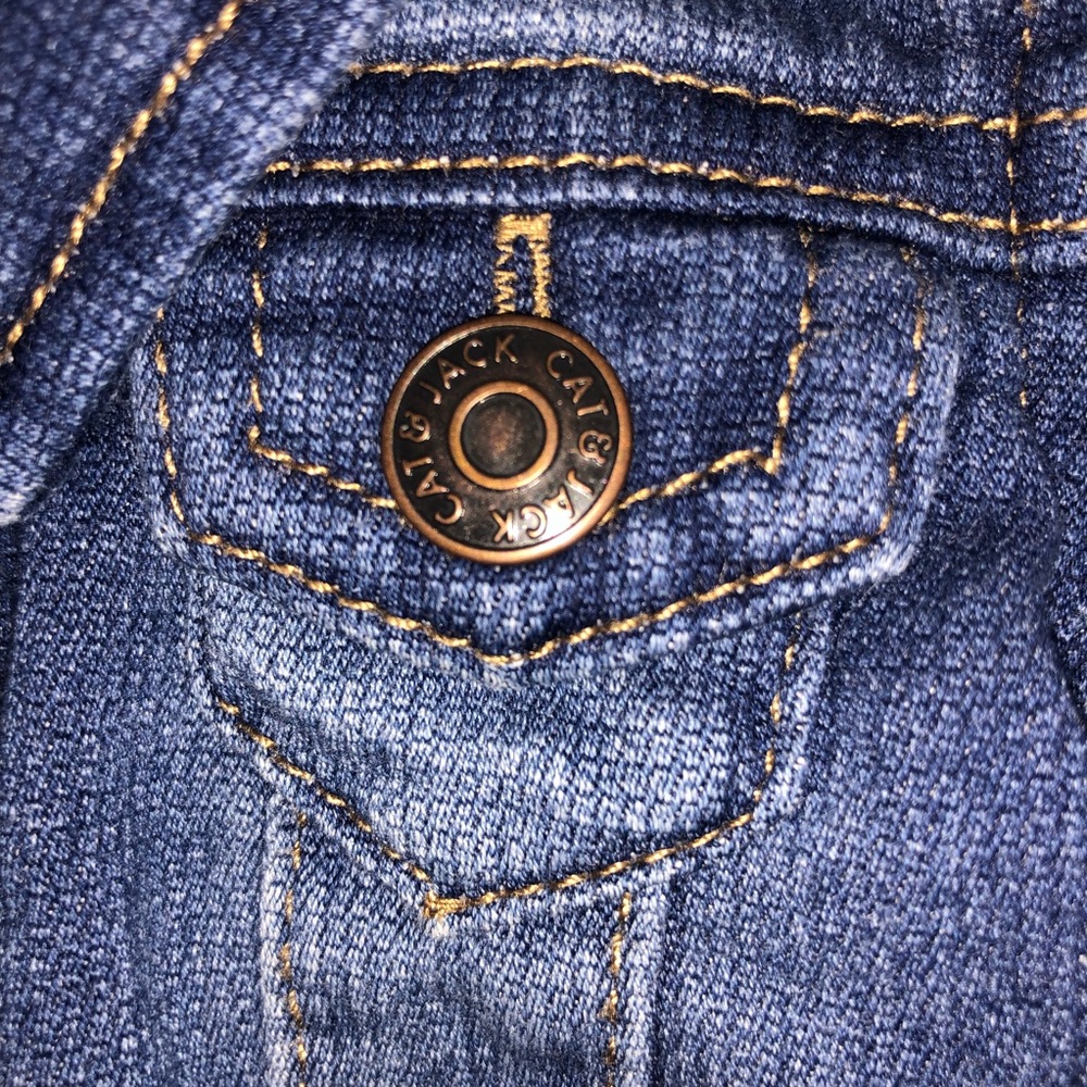 Cat & Jack 0-3 months Denim Jacket Blue Jean Jacket spandex and cotton - Picture 2 of 14
